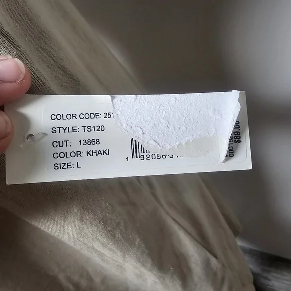 Tash & Sophie Linen Blend Lagenlook Dress Buttons Pockets Cap Sleeves Neutral - Picture 6 of 12